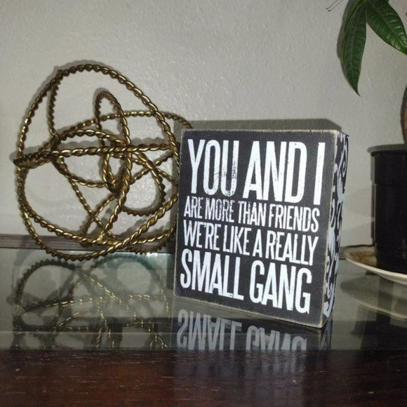 Box Sign Floral trimmed  You and I (4 x 4.5 x 1.75 in) Primitives by Kathy - Picture 2 of 5